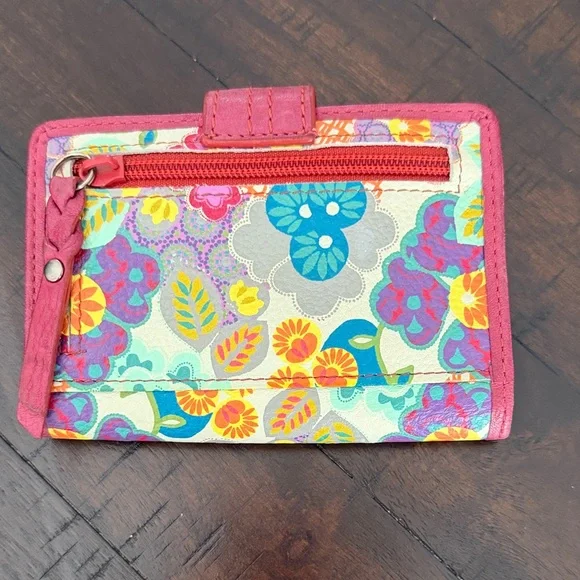 Fossil Floral Wallet with Plum Trim - Picture 2 of 4